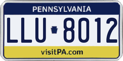 PA license plate LLU8012