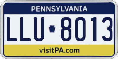 PA license plate LLU8013