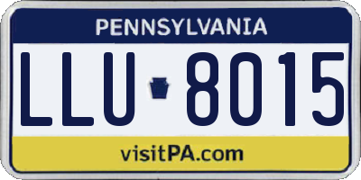 PA license plate LLU8015
