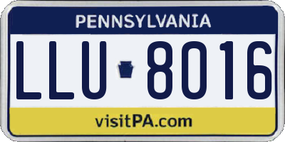 PA license plate LLU8016