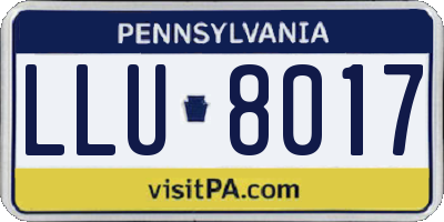 PA license plate LLU8017