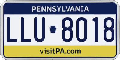 PA license plate LLU8018