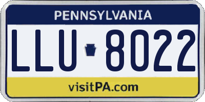 PA license plate LLU8022