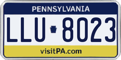PA license plate LLU8023