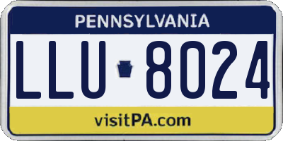 PA license plate LLU8024