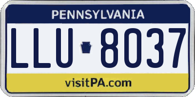 PA license plate LLU8037