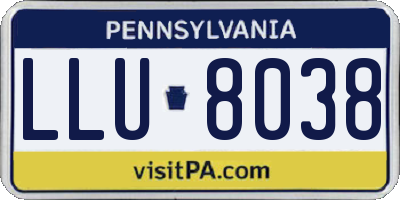 PA license plate LLU8038
