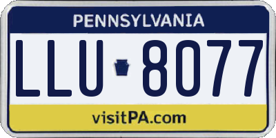 PA license plate LLU8077
