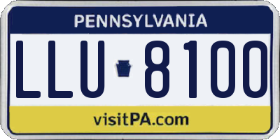 PA license plate LLU8100