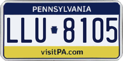 PA license plate LLU8105