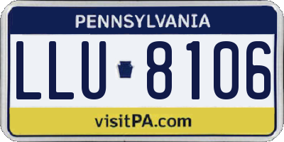 PA license plate LLU8106