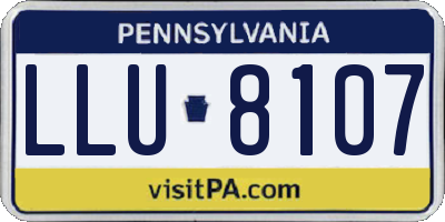 PA license plate LLU8107