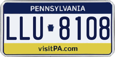 PA license plate LLU8108