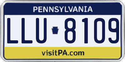 PA license plate LLU8109