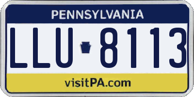 PA license plate LLU8113