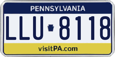 PA license plate LLU8118