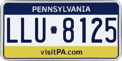 PA license plate LLU8125