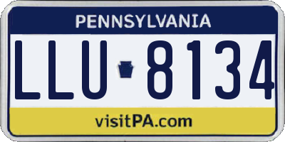PA license plate LLU8134