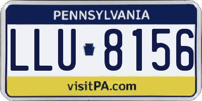PA license plate LLU8156
