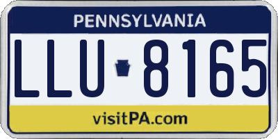 PA license plate LLU8165