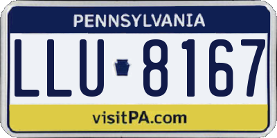 PA license plate LLU8167