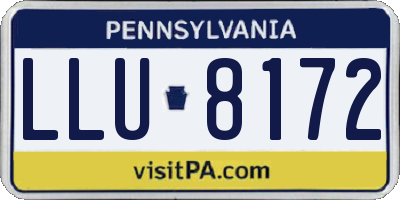 PA license plate LLU8172