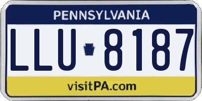 PA license plate LLU8187