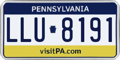 PA license plate LLU8191