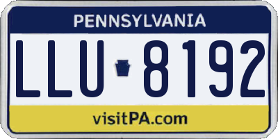 PA license plate LLU8192