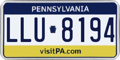 PA license plate LLU8194