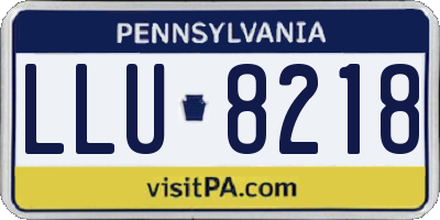 PA license plate LLU8218