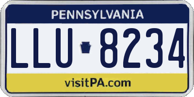 PA license plate LLU8234