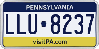 PA license plate LLU8237
