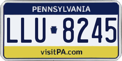 PA license plate LLU8245