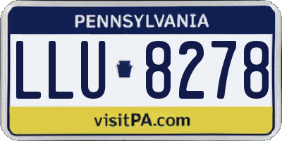 PA license plate LLU8278