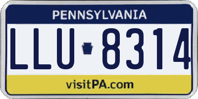 PA license plate LLU8314
