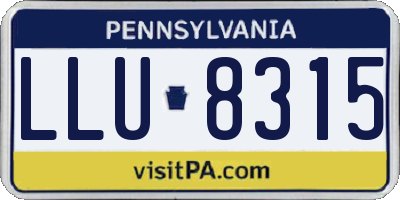 PA license plate LLU8315