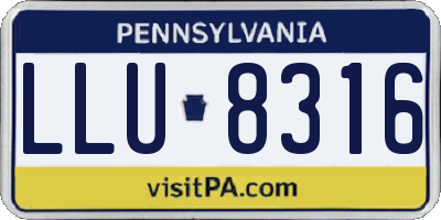 PA license plate LLU8316