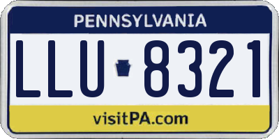PA license plate LLU8321