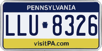 PA license plate LLU8326