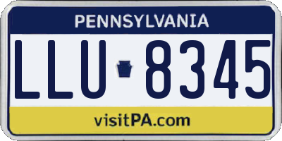 PA license plate LLU8345