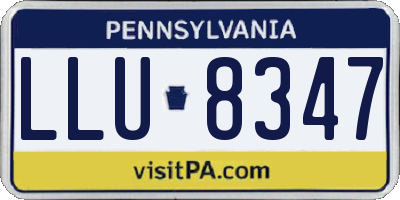PA license plate LLU8347