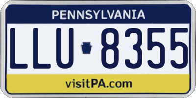 PA license plate LLU8355