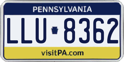 PA license plate LLU8362