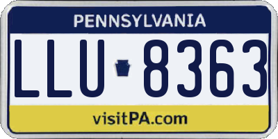 PA license plate LLU8363