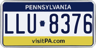 PA license plate LLU8376