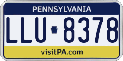 PA license plate LLU8378
