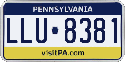 PA license plate LLU8381