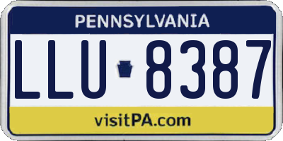 PA license plate LLU8387