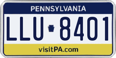 PA license plate LLU8401